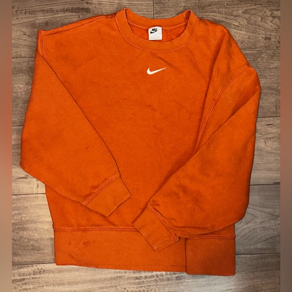 Nike Men's Vibrant Orange Crewneck Sweater